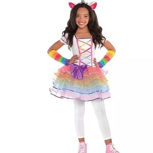 Girls Rainbow Unicorn Costume
